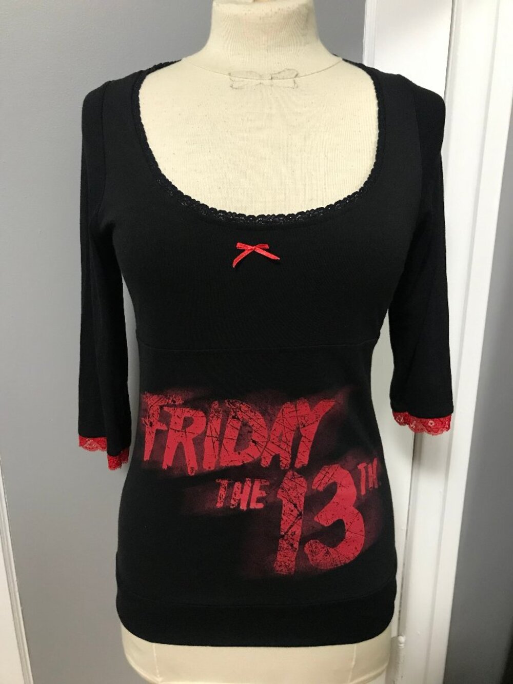 Goth Emo Horror Friday the 13th Jason Voorhees Halloween DIY Top MEDIUM